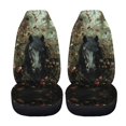 thumbnail image 5 of XYZCANDO Car Seat Covers Black Horse Forest Print 2 Pack Car Front Seat Covers Waterproof Truck SUV Van Comfortable Decorative Vehicle Seat Covers, 5 of 10