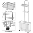thumbnail image 6 of Freestanding Toilet Paper Holder with Storage Shelf for Phone, Tablet, Magazine - Silver, 6 of 6