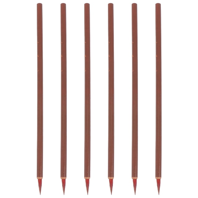 OUNONA 6Ud Pinceles De Pintura Marrón Para Dibujo Artístico, Escritura Y Caligrafía