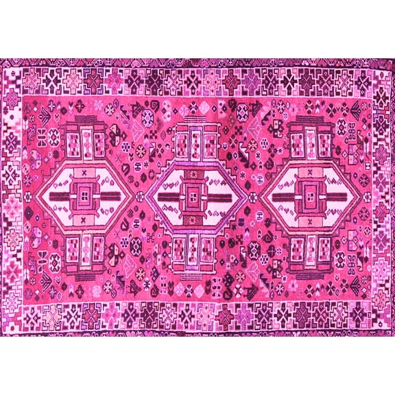 Ahgly Company Indoor Rectangle Persian Pink Traditional Area Rugs, 5' x 7'