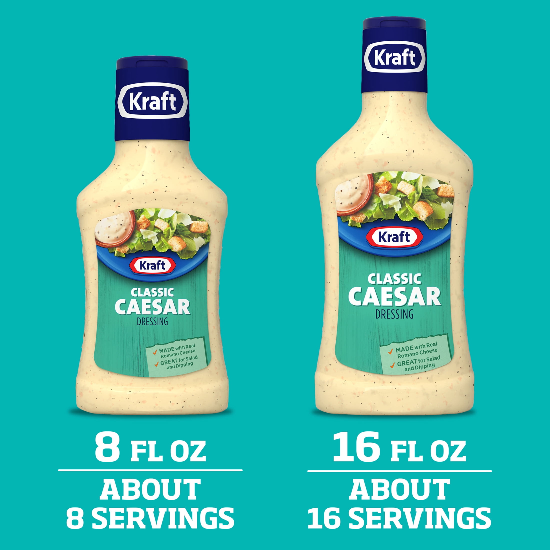 Kraft Classic Caesar Dressing, 16 fl oz Bottle
