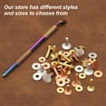 thumbnail image 4 of Uxcell 20Set Copper Rivets and Burrs Washers 10x3.3x19mm Dimpled Finish Copper Solid Leather Rivet Fastener Studs Posts for Leather DIY Craft Belts Wallets Collars, Gold Yellow, 4 of 7
