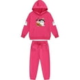 thumbnail image 4 of Placlothes Girls' Hall-oween Matching Outfit Set - Soft Polyester Hoodie & Jogger Pants, Hot Pink, 3-12Y with Ghost & Pumpkin Prints for Trick-or-Treat/Parties/Autumn Casual,Size 3 T, 4 of 5