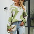 thumbnail image 4 of Clearance under $5 JINMGG V Neck Sweaters for Women Fall Winter Clearance,Women's Aow Pattern Cross-Border Knitted Sweater 2022 and Winter New Chest Button Half Cardigan, 4 of 6