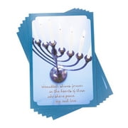 (6 cards with Envelopes) Hallmark Tree of Life Pack of Hanukkah Cards, Blue Menorah