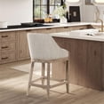 thumbnail image 2 of Pemberly Row Coastal Curved Back Upholstered Counter Stool Gray Polyester Wool, 2 of 11