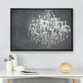 thumbnail image 3 of wall26 Framed Canvas Print Wall Art Crystal Chandelier Silhouette on Floral Pattern Decorative Lights Digital Art Modern Art Chic Relax/Calm for Living Room, Bedroom, Office - 24"x36" Black, 3 of 5