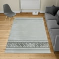 thumbnail image 2 of Abstract Turkish Area Rug, Simplistic Classic Greek Inspired Pattern in Monochrome Design, Soft Carpet for Living Room Decor with Distressed Look, 6.6' X 9.6', Blue Grey, by Ambesonne, 2 of 4