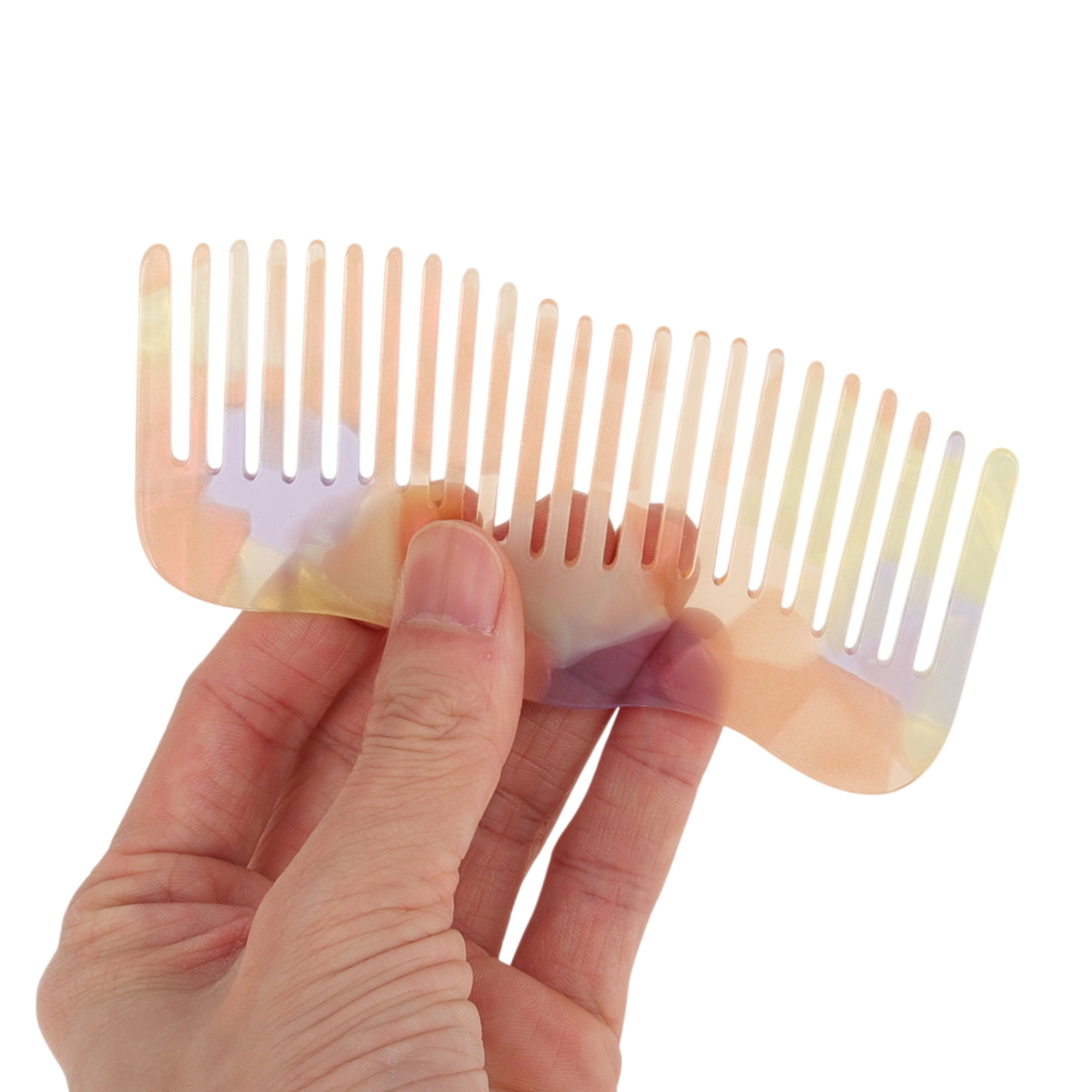 Unique Bargains 1 Pc Irregular Simplicity Hair Comb for All Hair Types Styles Light Yellow