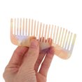 thumbnail image 3 of Unique Bargains 1 Pc Irregular Simplicity Hair Comb Light Yellow Acetate Sheet, 3 of 5