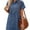 Denim Dress-Reef Blue, variant on Women's Short Sleeve Button Down Flowy Tiered Denim Dress