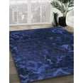 thumbnail image 2 of Ahgly Company Indoor Round Abstract Sapphire Blue Persian Area Rugs, 3' Round, 2 of 6