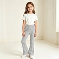 thumbnail image 5 of CPNG Girls Flare Sweatpants Solid Color Elastic High Waist Wide Leg Bell Bottoms Sweat Pants Loose Casual Baggy Flare Pants, 5 of 5