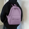 thumbnail image 2 of Cute Aesthetic Backpack Y2K Simple Solid Color Kawaii Backpacks Travel Laptop Backpack Purple, 2 of 4