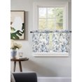 thumbnail image 3 of Blue Floral Birds Sheer Kitchen Tier Curtains 36 Inch length, Rod Pocket Half Curtains Short Drapes, Farmhouse Flowers Pastoral Light Filtering Chiffon Small Window Treatments 2 Panels 27.5"W x 36"L, 3 of 7