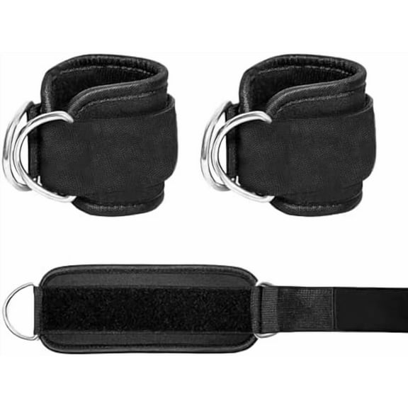 2 Pcs Wrist Cuffs Lifting Straps with D Rings for Cable Machine, Adjustable Gym Weightlifting Straps