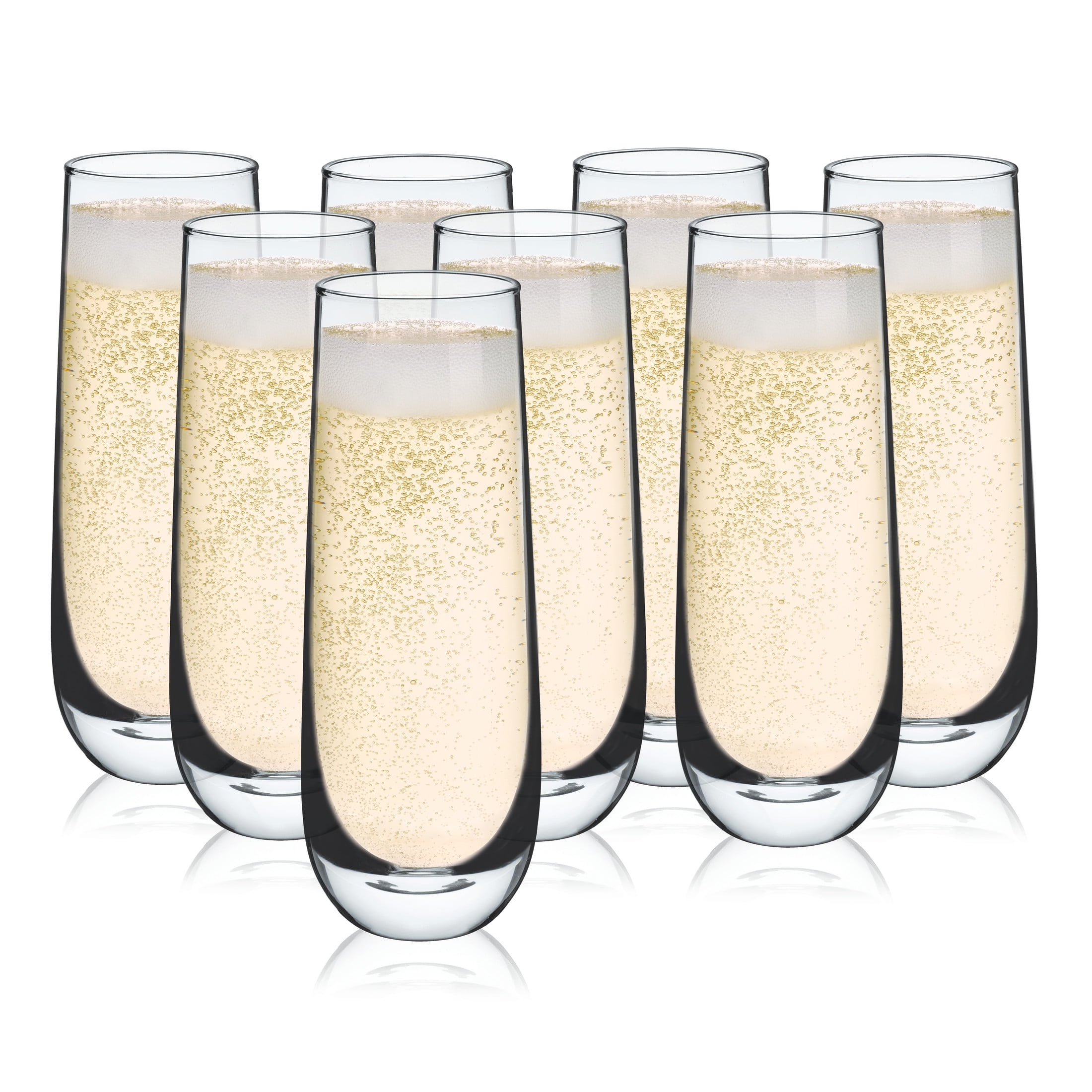 True Stemless Champagne Flutes for Birthday, Wedding Gifts, 9oz Set of 8