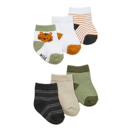 

Carter s Child of Mine Baby Boys Tiger Crew Socks 6-Pack 0-12 Months