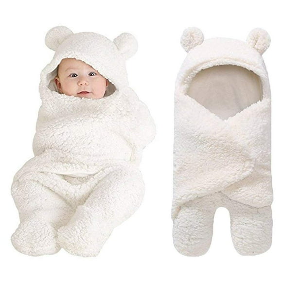 Newborn Baby Wrap Swaddle Blanket Knit Sleeping Bag Receiving Blankets Stroller Wrap,Adjustable baby's hook and loop for Baby