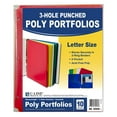thumbnail image 2 of C-Line Two-Pocket Heavyweight Poly Portfolio Folder with Three-Hole Punch, Assorted Primary Colors, 10/Pack, 2 of 2