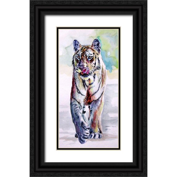 Kovacs, Anna Brigite 18x32 Black Ornate Wood Framed with Double Matting Museum Art Print Titled - Tiger