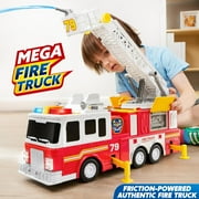 Joyfy Extra Large Fire Truck Toy for Kids, with 33-inch Extending Ladder Light & Sound/ Extendable Aerial Ladder/ Working Water Pump, Great Christmas Birthday Gift for Boy 3 4 5 6 7