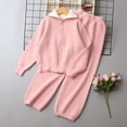 thumbnail image 5 of ITSAME Girls Knit Cotton Outfit Zip Up Candigan and Wide Leg Pants 2-Piece Fall Winter Casual Set Size 13, 5 of 5