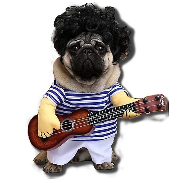 Disfraz divertido de Halloween Disfraz de guitarra para perro mascota-Ll