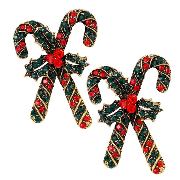 SKISUNO 2Pcs Crutch Shaped Brooch Brooch Alloy Rose Design For Women