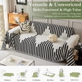 thumbnail image 4 of MDHAND Chenille Sofa Cover, Cat Scratch Resistant Sofa Slipcover, Jacquard Throw for Sofa, All-Season Couch Protector, Wave Edge (180"x 340", Black), 4 of 8
