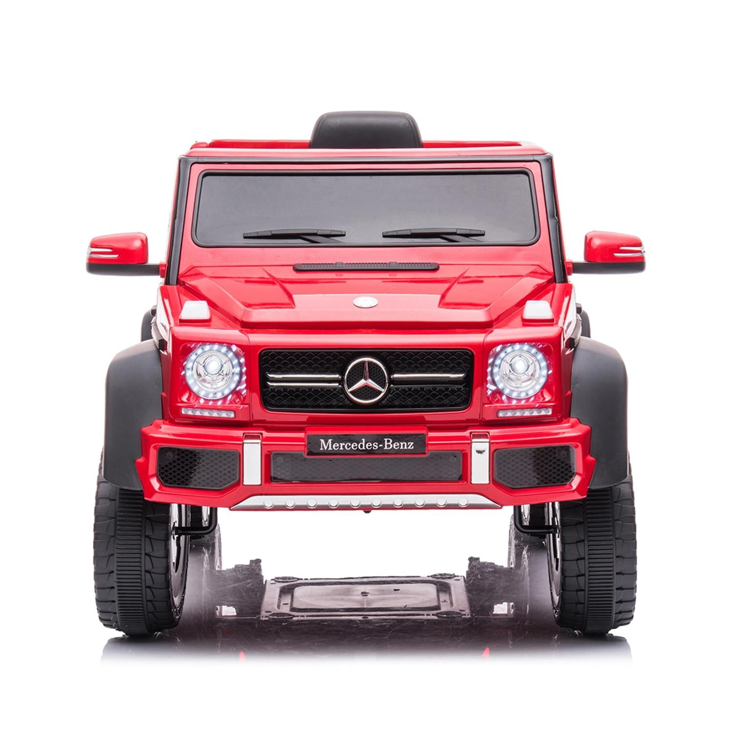 CIPACHO Licensed Mercedes-Benz Electric Car for Kids with 6 Wheel Shock Absorber, 24V Powered Ride On Cars with Remote and Leather Seat, Red