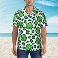 thumbnail image 4 of Daiia Leopard print St. Patrick's Day Hawaiian Shirt for Men Gentle Cotton Regular Short Sleeve Casual-X-Large, 4 of 9