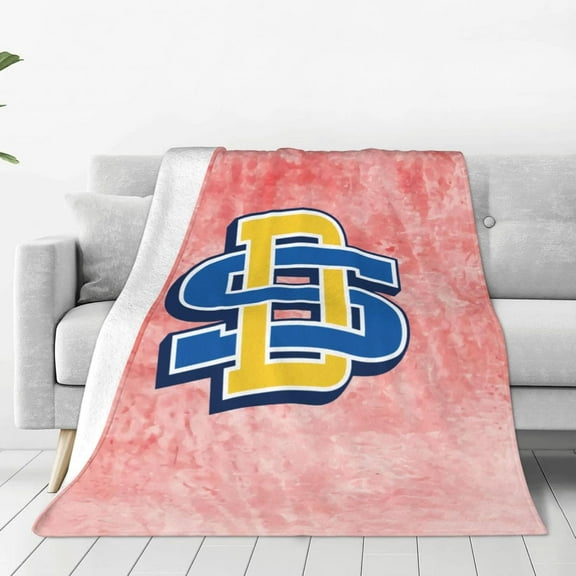 South Dakota State University Fleece Blanket, Very Soft Microfiber Flannel Blanket for Couch Warm and Cozy for All Seasons
