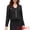 Black, variant on DARING DIVA Women's Tweed Long Sleeve Button Down Cropped Blazer XS Black