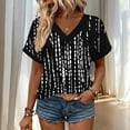 thumbnail image 4 of HOMBOM Womens Shirts Tunic Tops Spring V Neck Graphic Funny Short Sleeve Blouse for Women, 4 of 6
