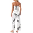 thumbnail image 3 of INSPIRE CHIC Women's Leopard Satin Pajama Set Sleeveless V-Neck Cami & Elastic Waist Lounge Pants XL White, 3 of 6