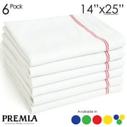 Red Premia Dish Towels (6 Units) • Commercial Kitchen Towel • Absorbent 100% Cotton Herringbone (14"x25") • Commercial Quality: 24 oz/dz • Classic Tea Towels • Low Lint
