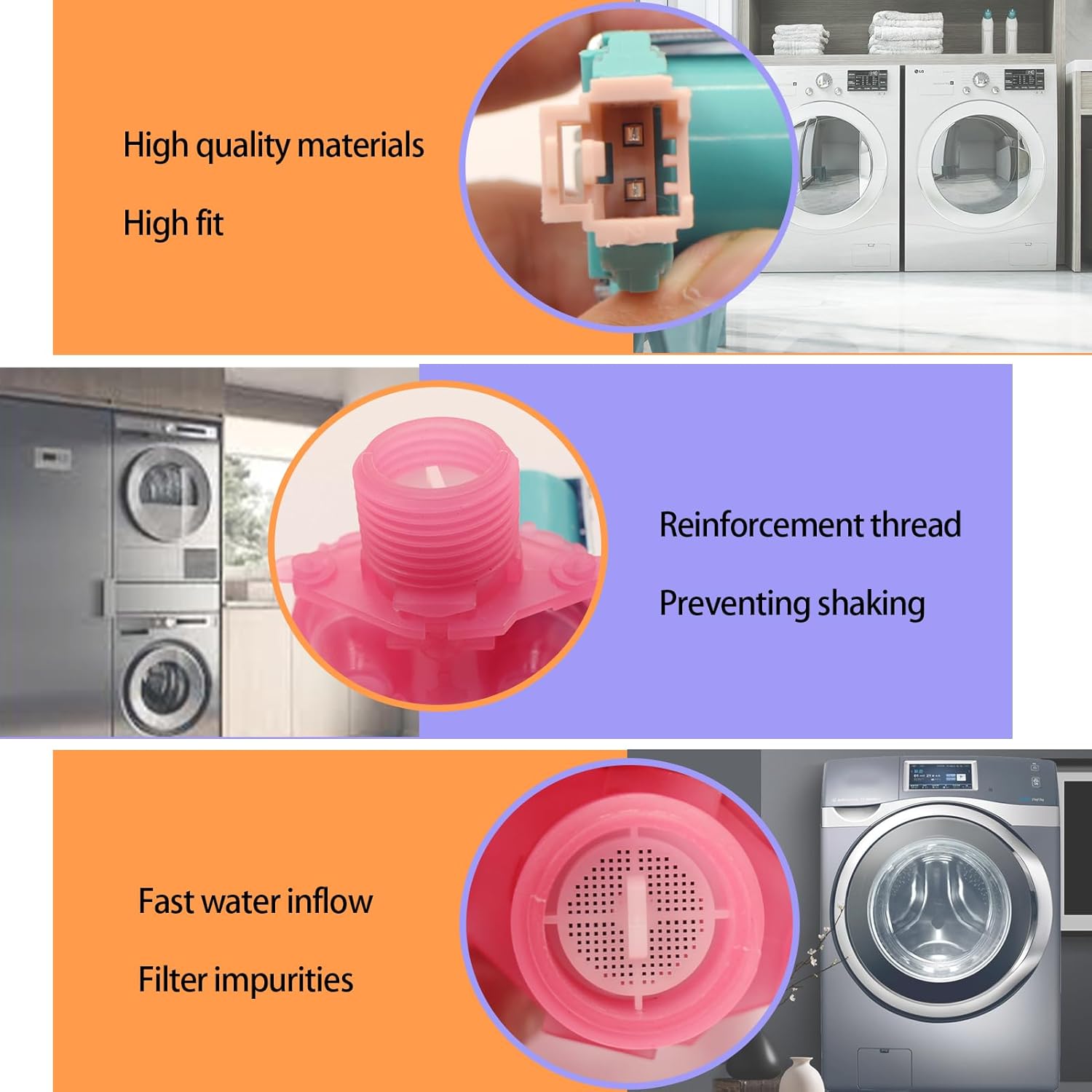 ABCISI 2026 Upgrade W11316255 Washing Machine Water Inlet Solenoid Valve Assembly for Whirlpool Maytag Amana Washing Machine Parts Replace 33490439 W11036928 AP6835736 1Year Warranty