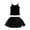 A Black, variant on iiniim Girls Shiny Ballet Dance Dress Camisole Gymnastics Skirted Leotard with Tutu Dress 6-16