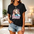 thumbnail image 5 of Women's Dolly Shirts Unisex Dolly Country Music Graphic T‑Shirt, Crewneck Short Sleeve Vintage Tee Loose Fit Casual Retro Tops for Women Daily Wear, 5 of 5
