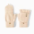 thumbnail image 2 of SAWOBUUN Kids Winter Convertible Flip Top Gloves Boys Girls Knit Half Finger Flip Mittens Warm Thermal Outdoor Cold Weather Gloves, 2 of 6