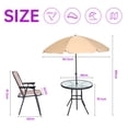 thumbnail image 6 of 6-Piece Outdoor Bistro Set with Removable Umbrella, Glass Table, and 4 Folding Chairs, Ideal Patio Dining Furniture for Relaxation and Entertaining, 6 of 6