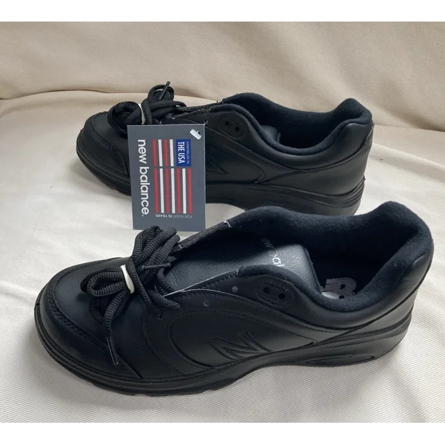 New Balance 674 Low Top Black Leather Casual Sneakers Women’s Size US 7 B Width