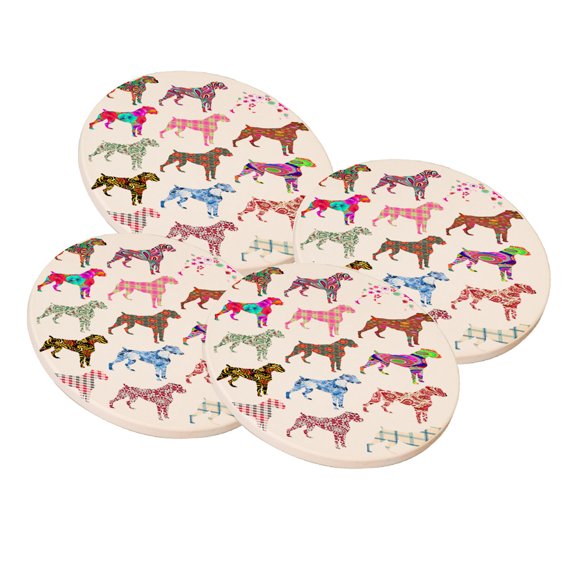 KuzmarK Sandstone Drink Coaster (set of 4) - Boxer Dog