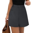 thumbnail image 7 of PRETTYGARDEN Shorts for Women Dressy Summer Elastic High Waisted Wide Leg Business Casual Work Shorts with Pockets, 7 of 7
