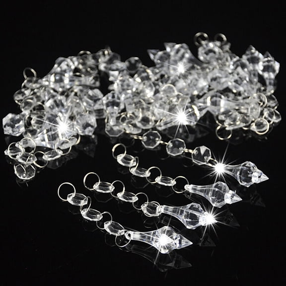 30 Acrylic Crystal Clear Bead Garland Hanging Chandelier Wedding Decor Supplies