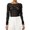 Black, variant on Women's Lace Transparent Shirt Floral Pattern Mesh Top Womens Shirts Womens Turtleneck Extra Women's T Shirt Short Sleeve Full T Shirts for Women Short Shirt Women