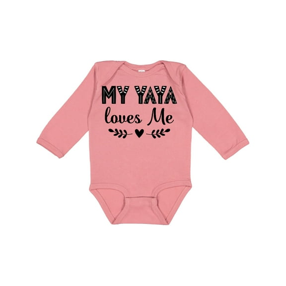 Inktastic My Yaya Loves Me Grandchild Girls Long Sleeve Baby Bodysuit