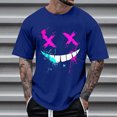 thumbnail image 2 of FINALGANG Mens Short Sleeve TShirts With Fashion Casual Smile Graphic Crewneck Loose Fit Tees For Streetwear Daily Casual Wear Blue XXXL, 2 of 4