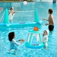 thumbnail image 2 of Syncfun Inflatable Pool Float Set Pool Volleyball Net & Basketball Hoops, Summer Pool Toys for Kids and Pool Game Adults - Blue, 2 of 9